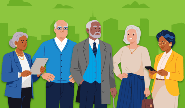 A header image for a blog about the best cities for workers who are 65 and older